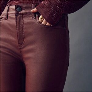 GAP Vintage Slim Mid Rise Coated Burgundy Jeans